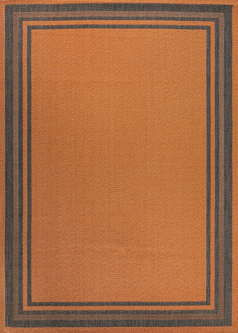 4' X 6' Orange And Dark Gray Striped Indoor Outdoor Area Rug Homeroots Outdoor