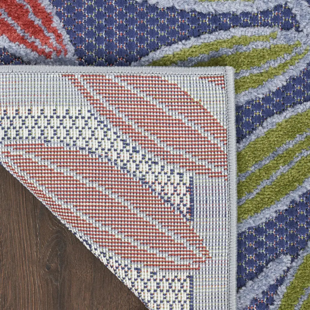4' X 6' Orange Green And Blue Indoor Outdoor Area Rug Homeroots Outdoor
