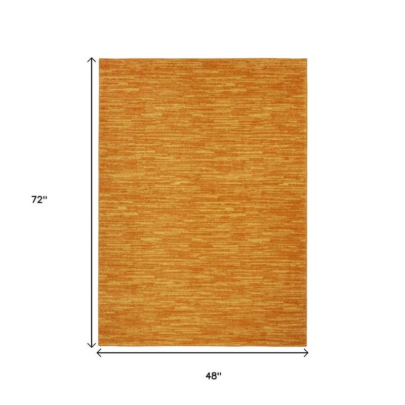 4' X 6' Orange Indoor Outdoor Area Rug Homeroots Outdoor
