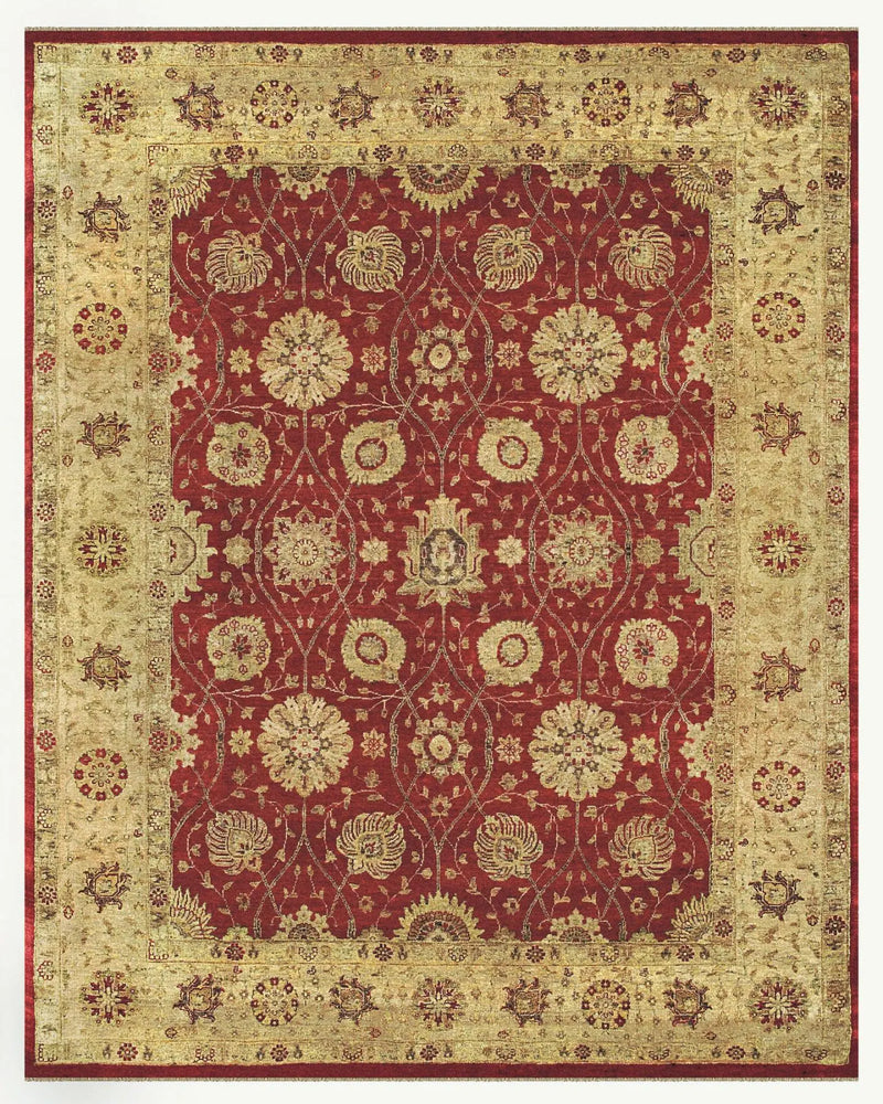 4' X 6' Red And Gold Wool Oriental Hand Knotted Area Rug Homeroots Home Decor