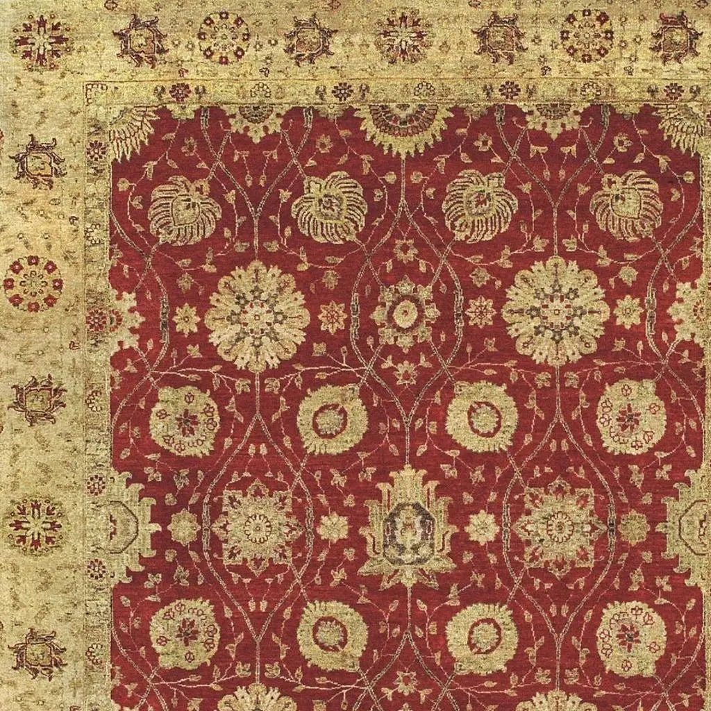 4' X 6' Red And Gold Wool Oriental Hand Knotted Area Rug Homeroots Home Decor