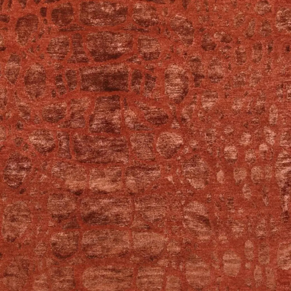 4' X 6' Red And Orange Animal Print Hand Knotted Area Rug Homeroots Home Decor