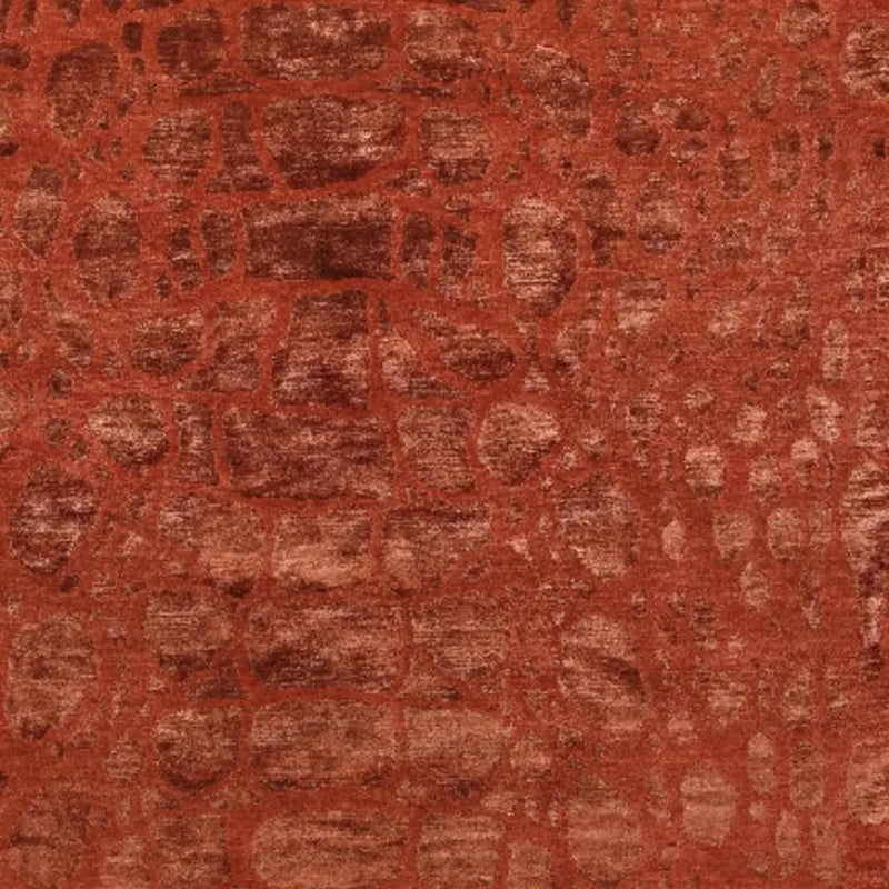 4' X 6' Red And Orange Animal Print Hand Knotted Area Rug Homeroots Home Decor
