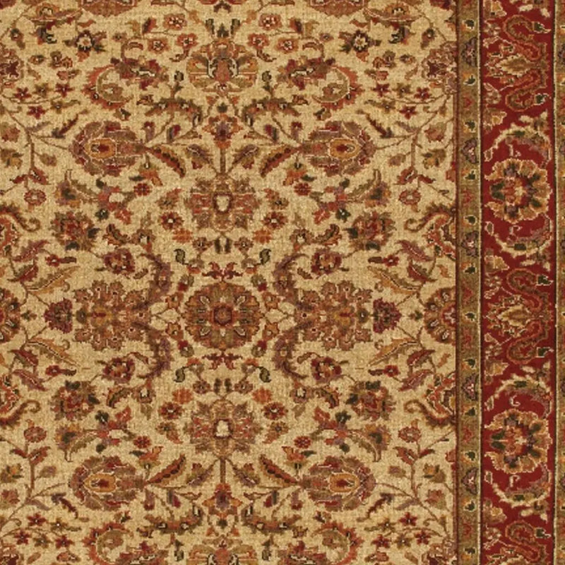 4' X 6' Red Tan And Brown Wool Oriental Hand Knotted Area Rug With Fringe Homeroots Home Decor