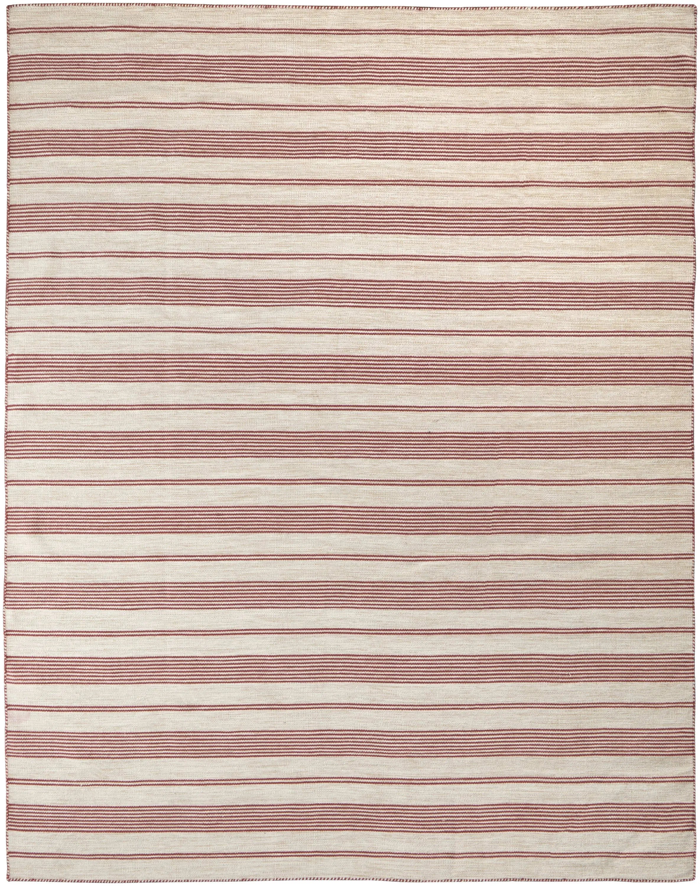 4' X 6' Red and Ivory Striped Hand Woven Area Rug Homeroots Outdoor