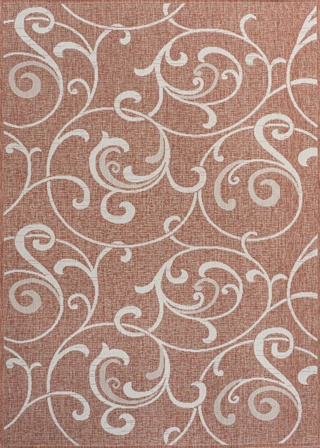 4' X 6' Salmon And Cream Floral Indoor Outdoor Area Rug - GreatEagleInc