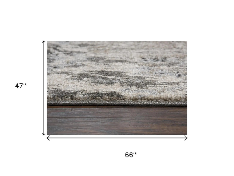 4' X 6' Silver Beige And Taupe Abstract Area Rug Homeroots Home Decor