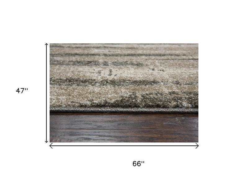 4' X 6' Silver Beige And Taupe Abstract Area Rug Homeroots Home Decor