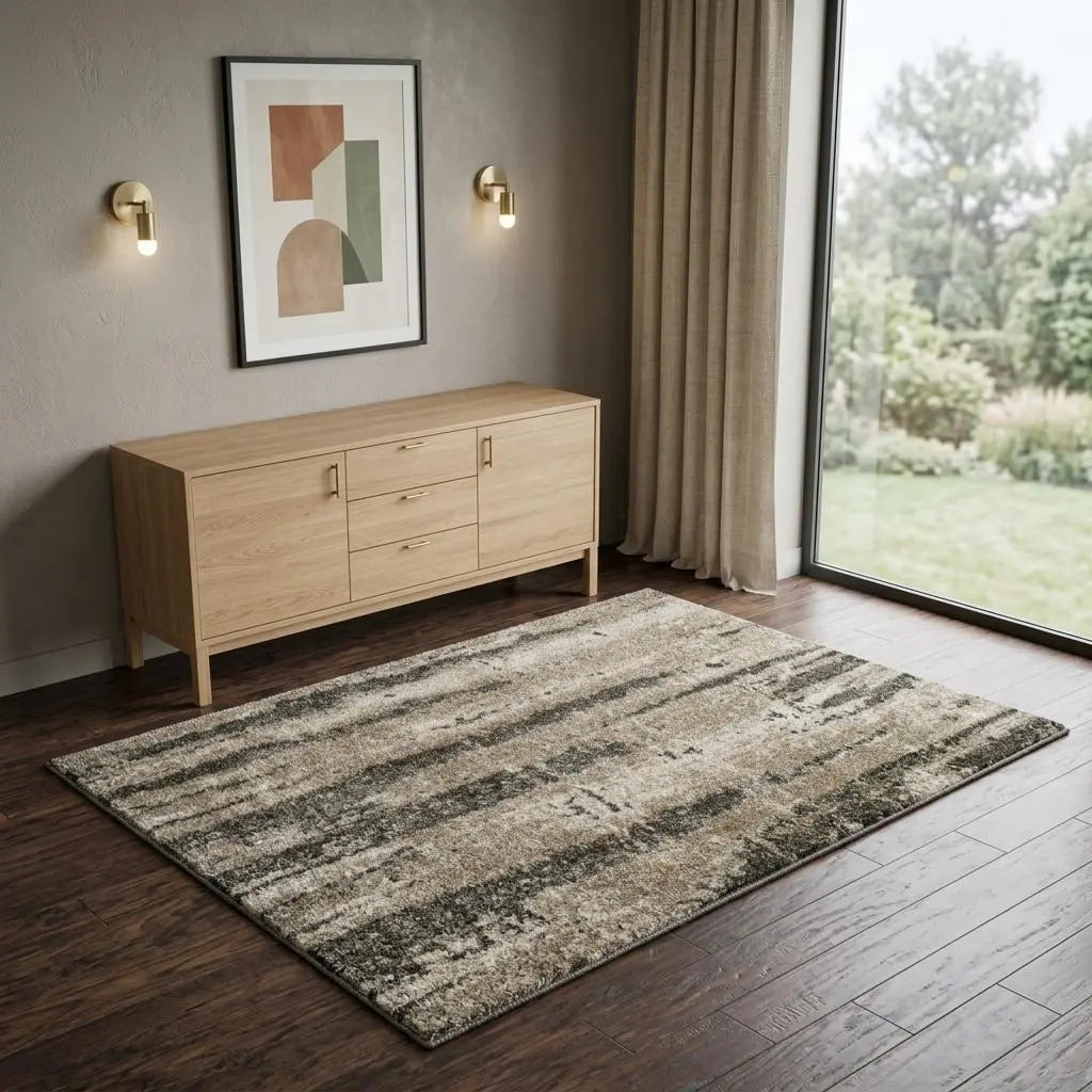 4' X 6' Silver Beige And Taupe Abstract Area Rug Homeroots Home Decor