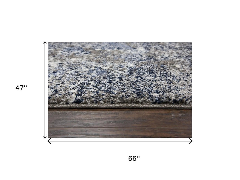 4' X 6' Silver Blue And Taupe Abstract Area Rug Homeroots Home Decor