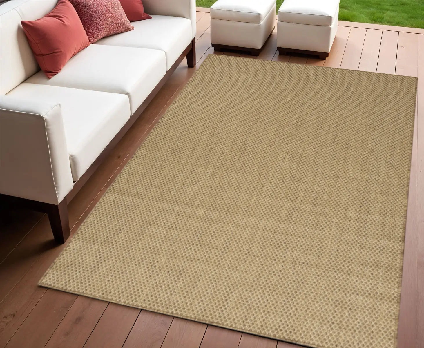 4' X 6' Tan And Brown Geometric Indoor Outdoor Area Rug Homeroots Outdoor