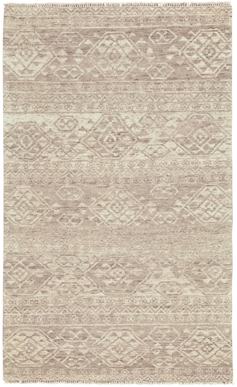 4' X 6' Tan Brown And Taupe Wool Southwestern Hand Knotted Area Rug Homeroots Home Decor