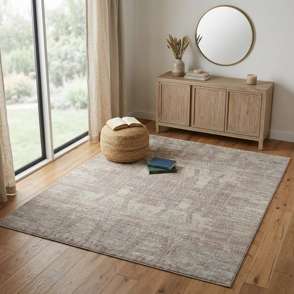 4' X 6' Tan Pink And Gray Abstract Hand Woven Area Rug Homeroots Home Decor