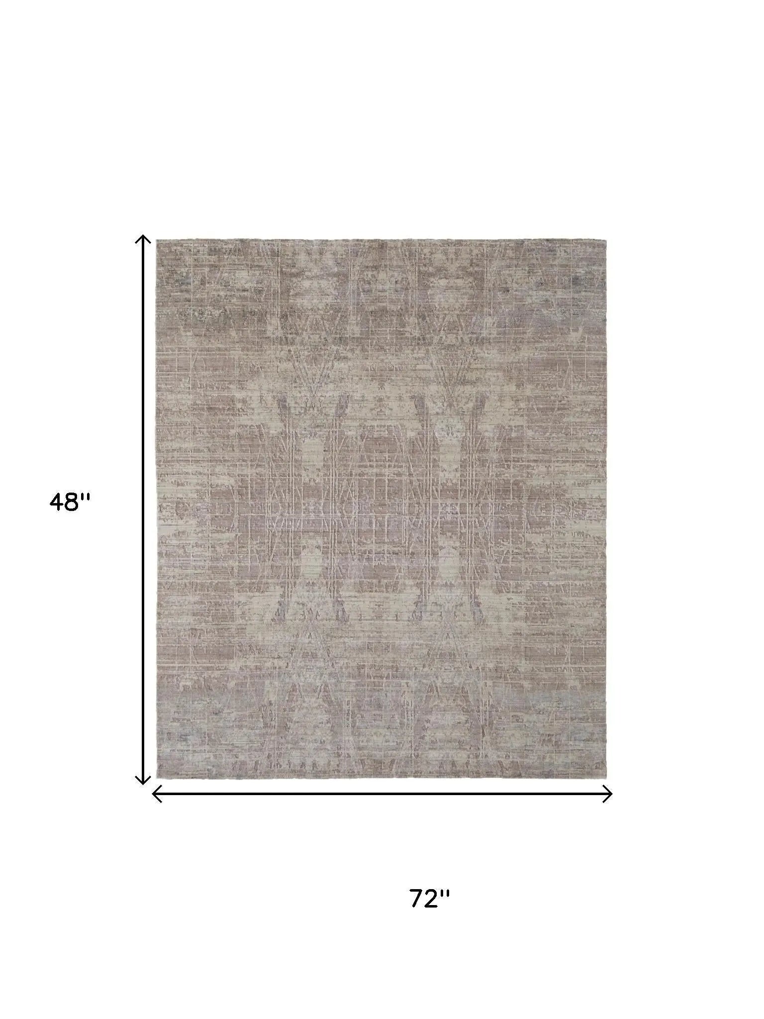 4' X 6' Tan Pink And Gray Abstract Hand Woven Area Rug Homeroots Home Decor