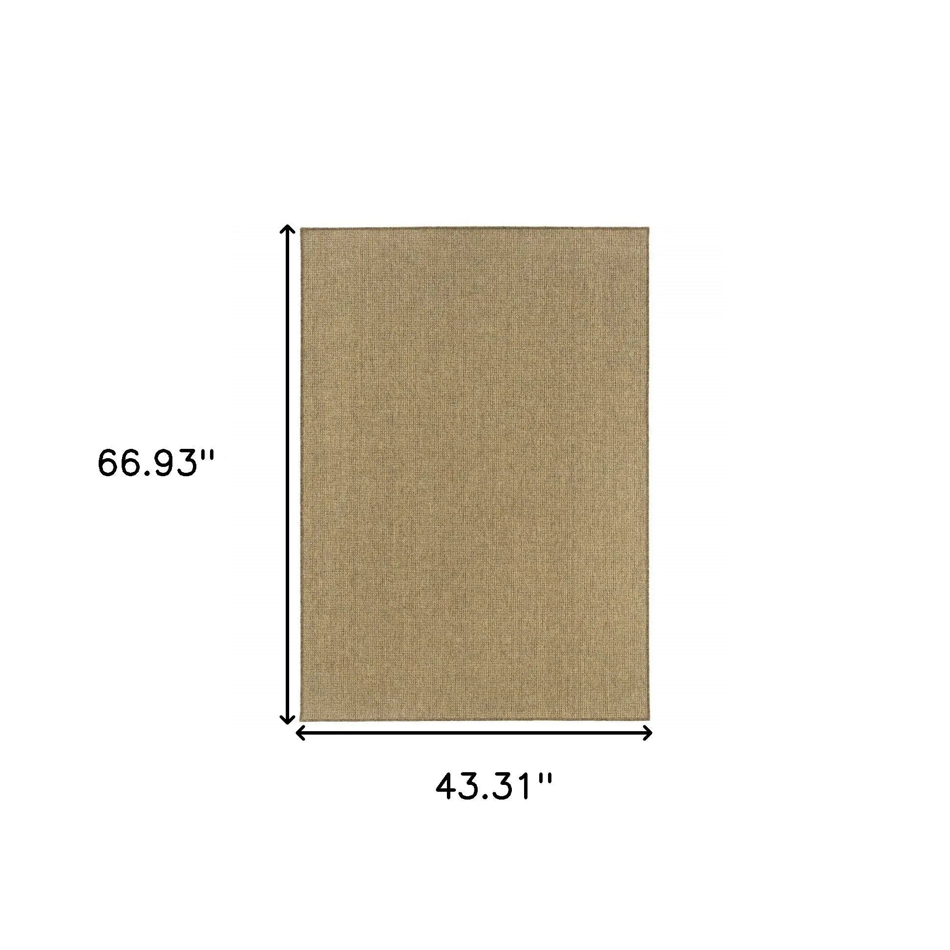 4' X 6' Tan Stain Resistant Indoor Outdoor Area Rug Homeroots Outdoor