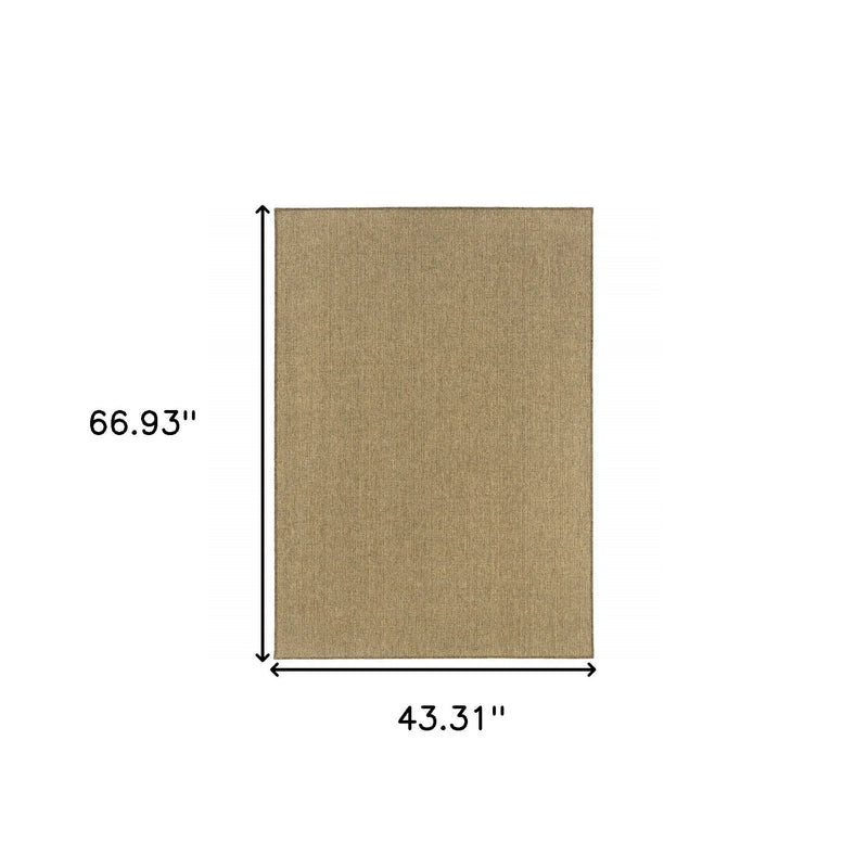 4' X 6' Tan Stain Resistant Indoor Outdoor Area Rug Homeroots Outdoor
