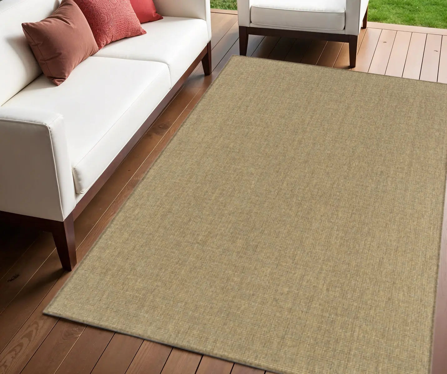 4' X 6' Tan Stain Resistant Indoor Outdoor Area Rug Homeroots Outdoor