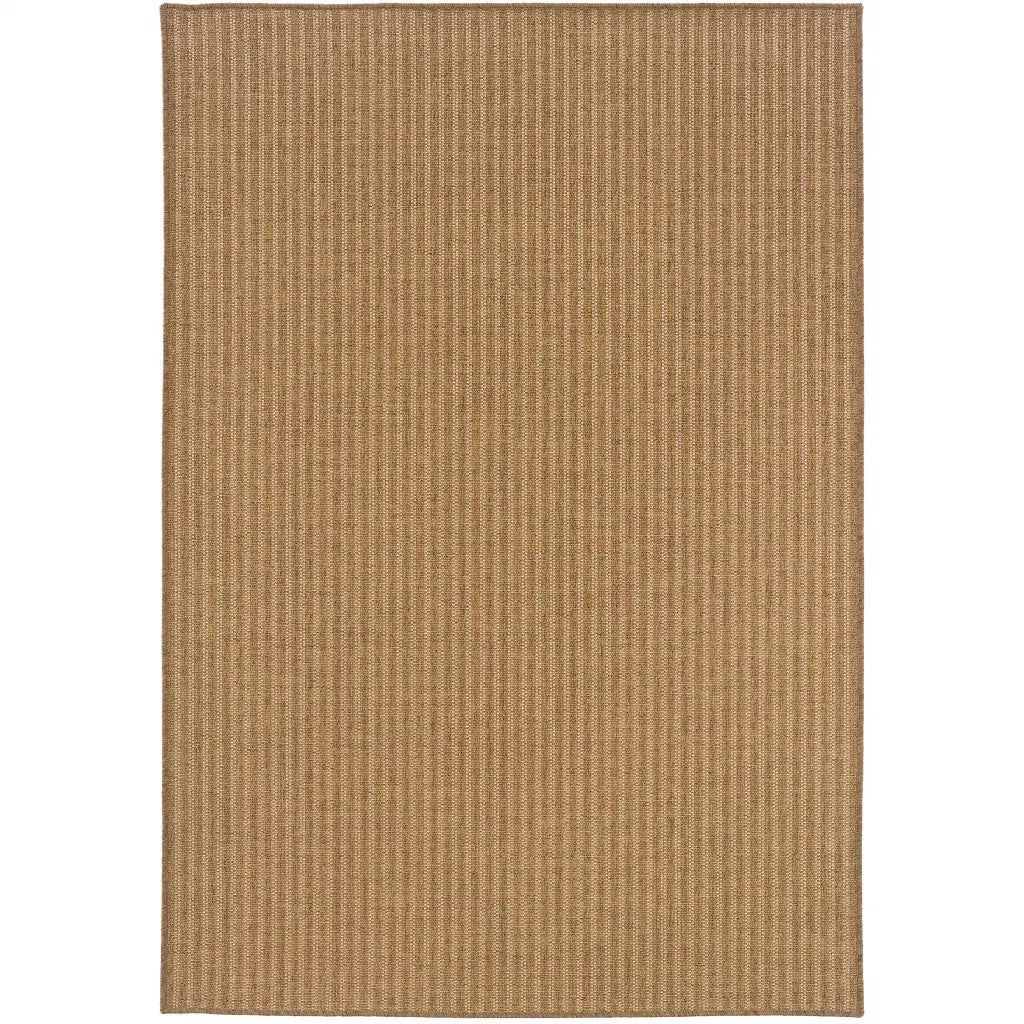 4' X 6' Tan Striped Stain Resistant Indoor Outdoor Area Rug Homeroots Outdoor