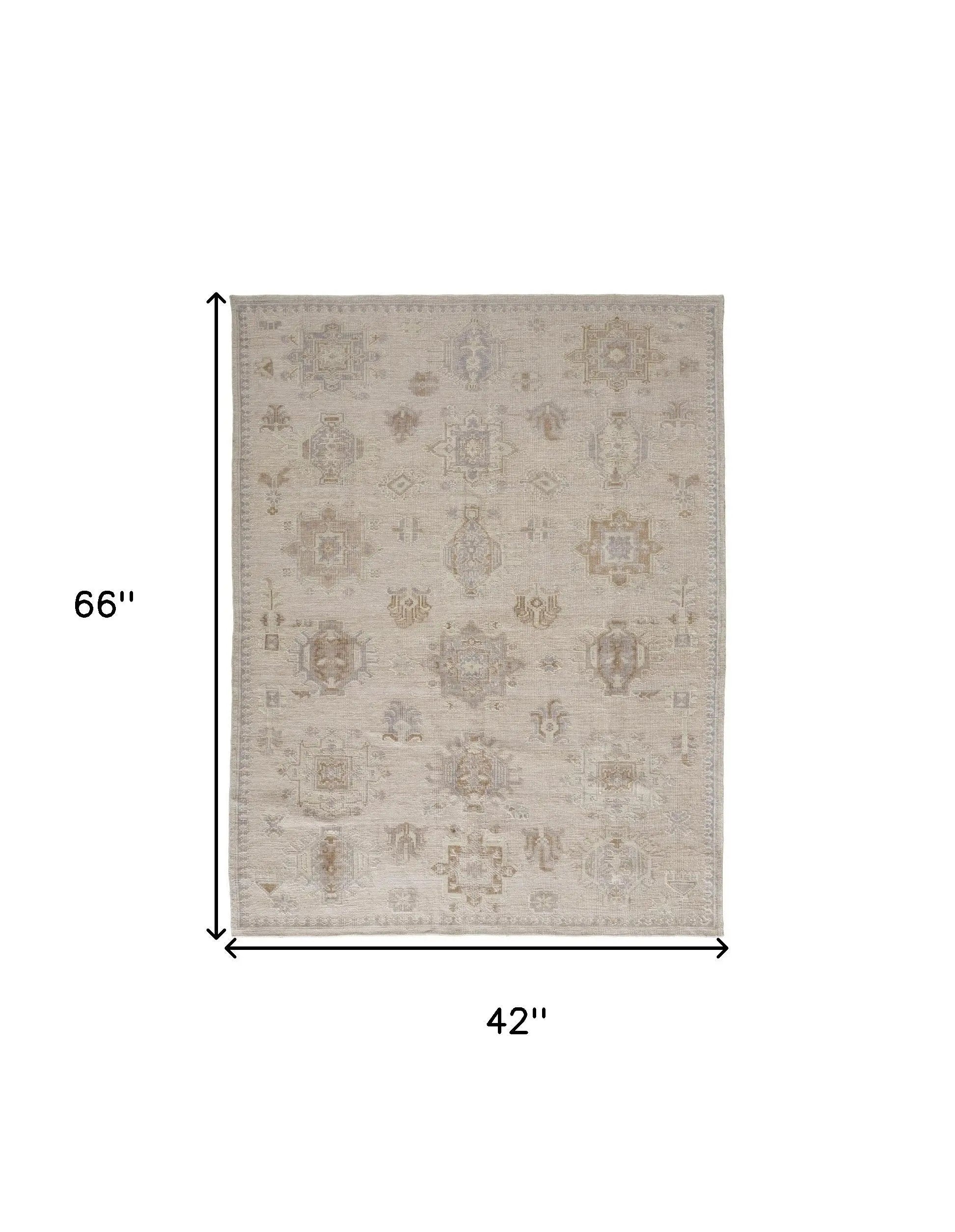 4' X 6' Tan and Brown Floral Hand Knotted Area Rug Homeroots Outdoor