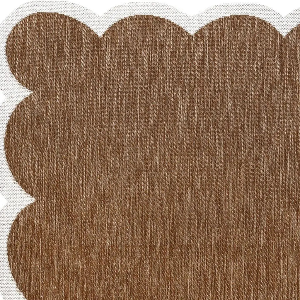 4' X 6' Terra Cotta And Cream Indoor Outdoor Area Rug Homeroots Outdoor