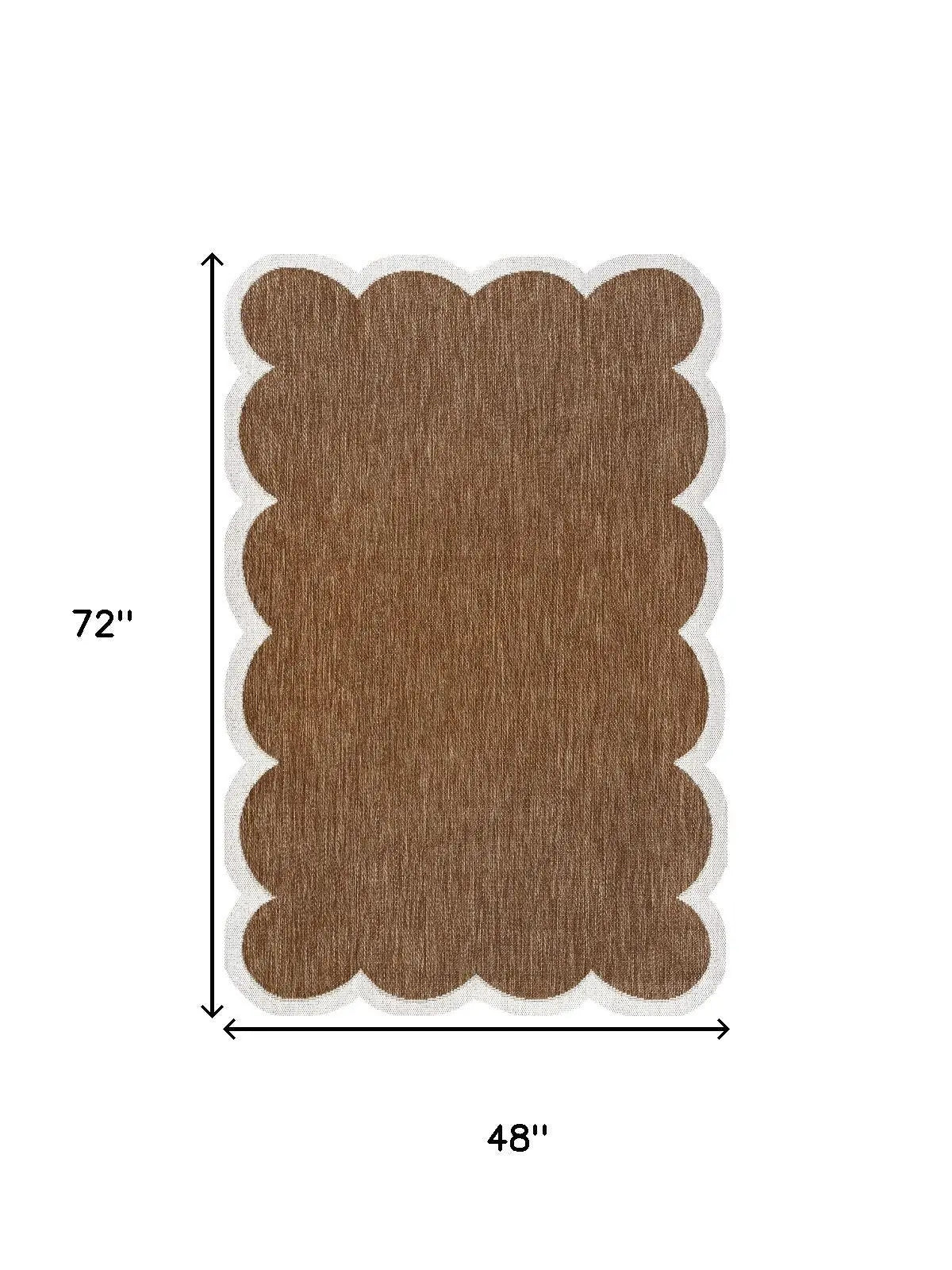 4' X 6' Terra Cotta And Cream Indoor Outdoor Area Rug Homeroots Outdoor
