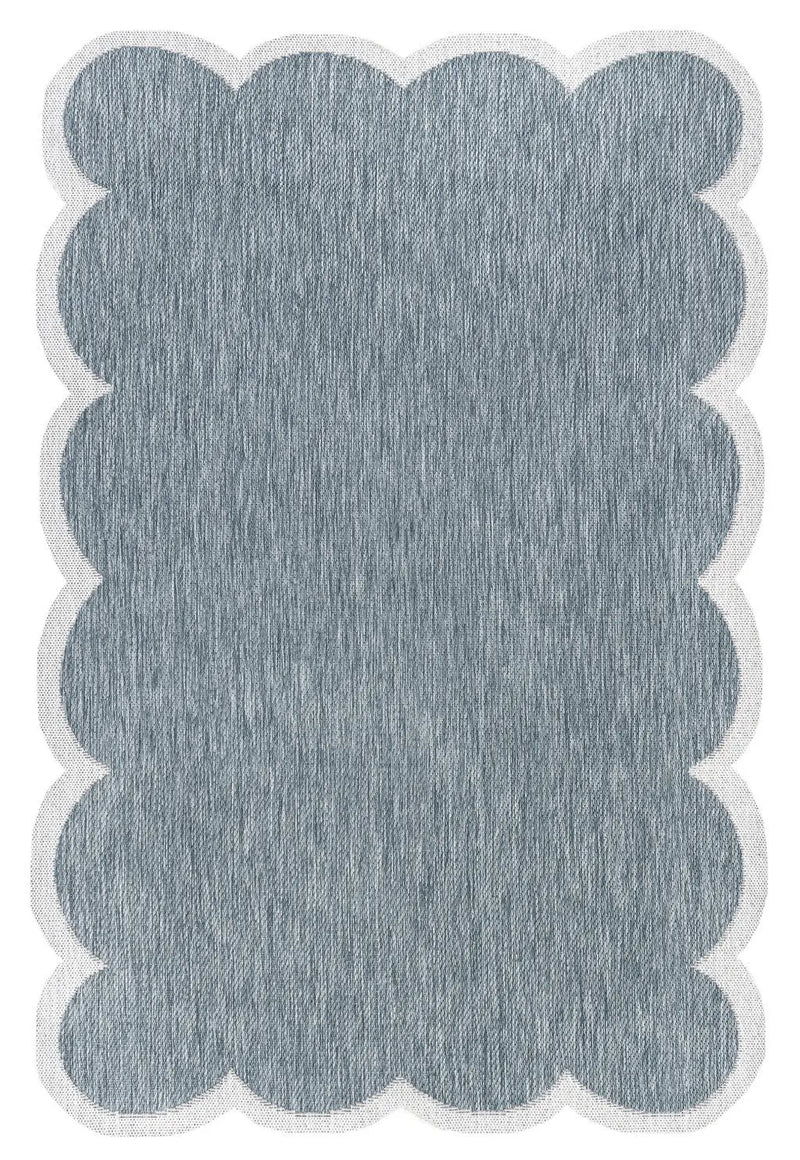 4' X 6' Turquoise And Cream Indoor Outdoor Area Rug Homeroots Outdoor