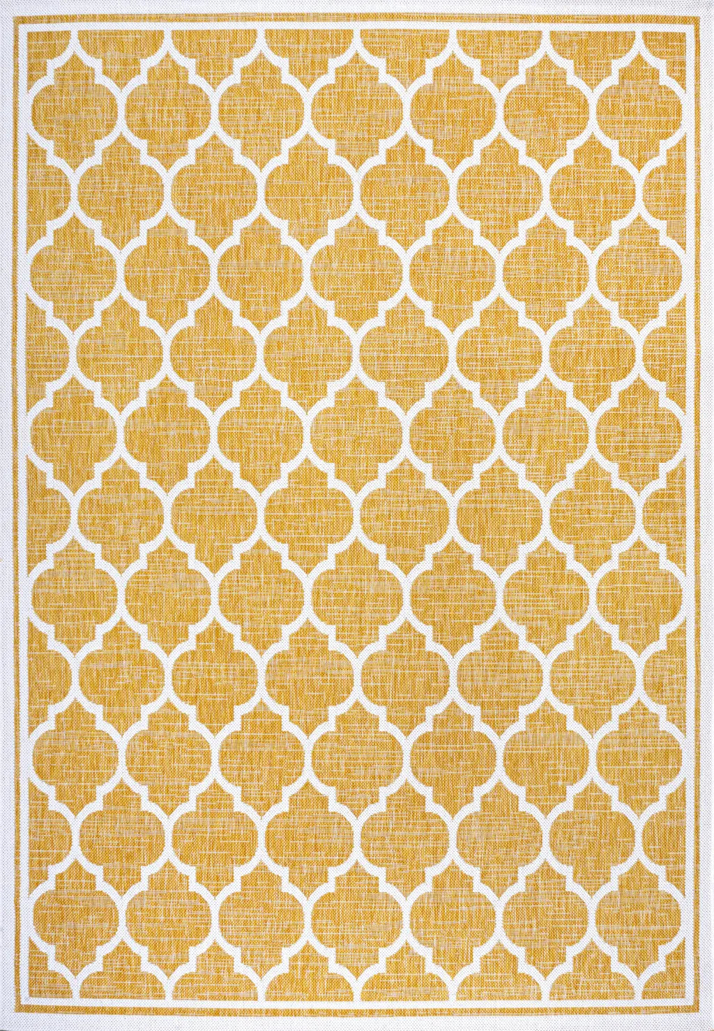 4' X 6' Yellow And Cream Geometric Indoor Outdoor Area Rug Homeroots Outdoor