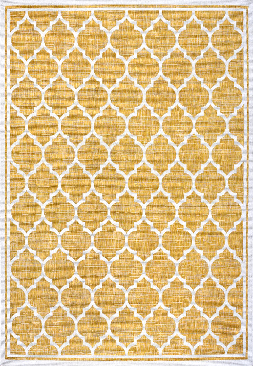 4' X 6' Yellow And Cream Geometric Indoor Outdoor Area Rug Homeroots Outdoor