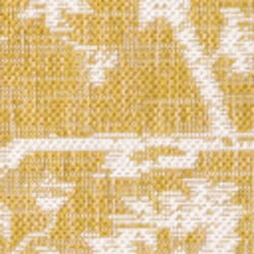 4' X 6' Yellow And Cream Medallion Indoor Outdoor Area Rug Homeroots Outdoor