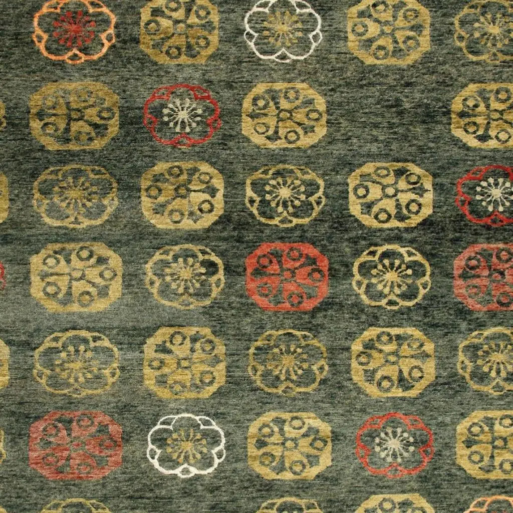 4' X 6' Yellow Green And Orange Floral Hand Knotted Area Rug Homeroots Home Decor