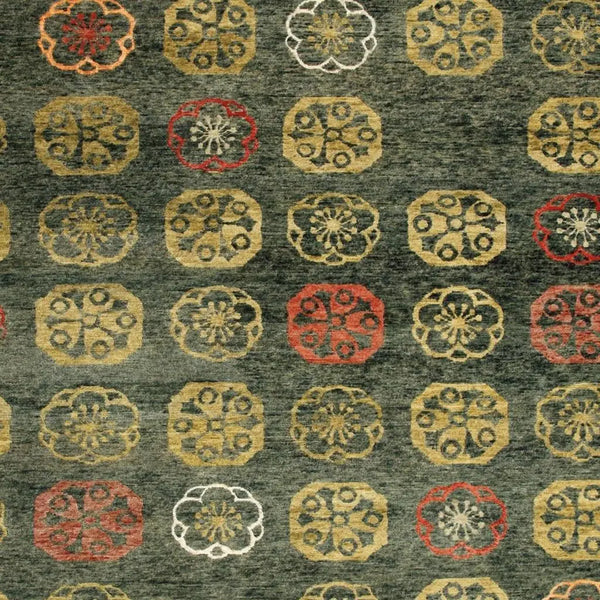 4' X 6' Yellow Green And Orange Floral Hand Knotted Area Rug Homeroots Home Decor