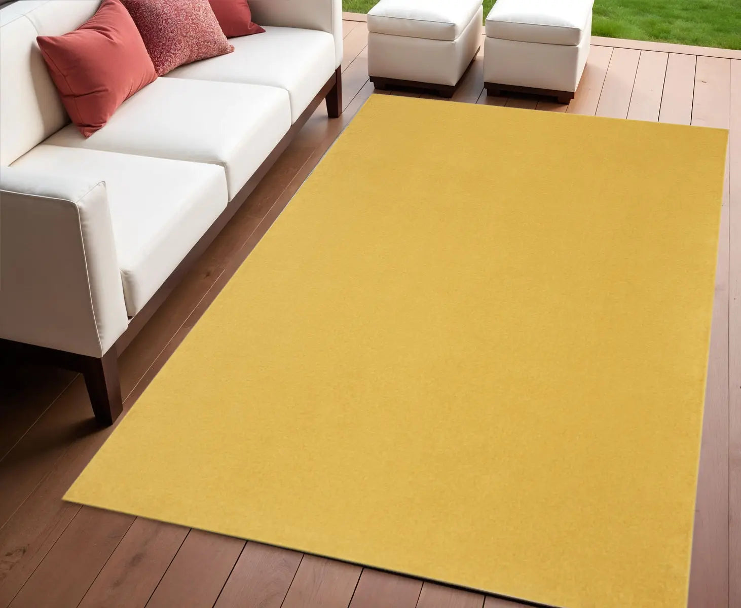 4' X 6' Yellow Indoor Outdoor Area Rug - GreatEagleInc