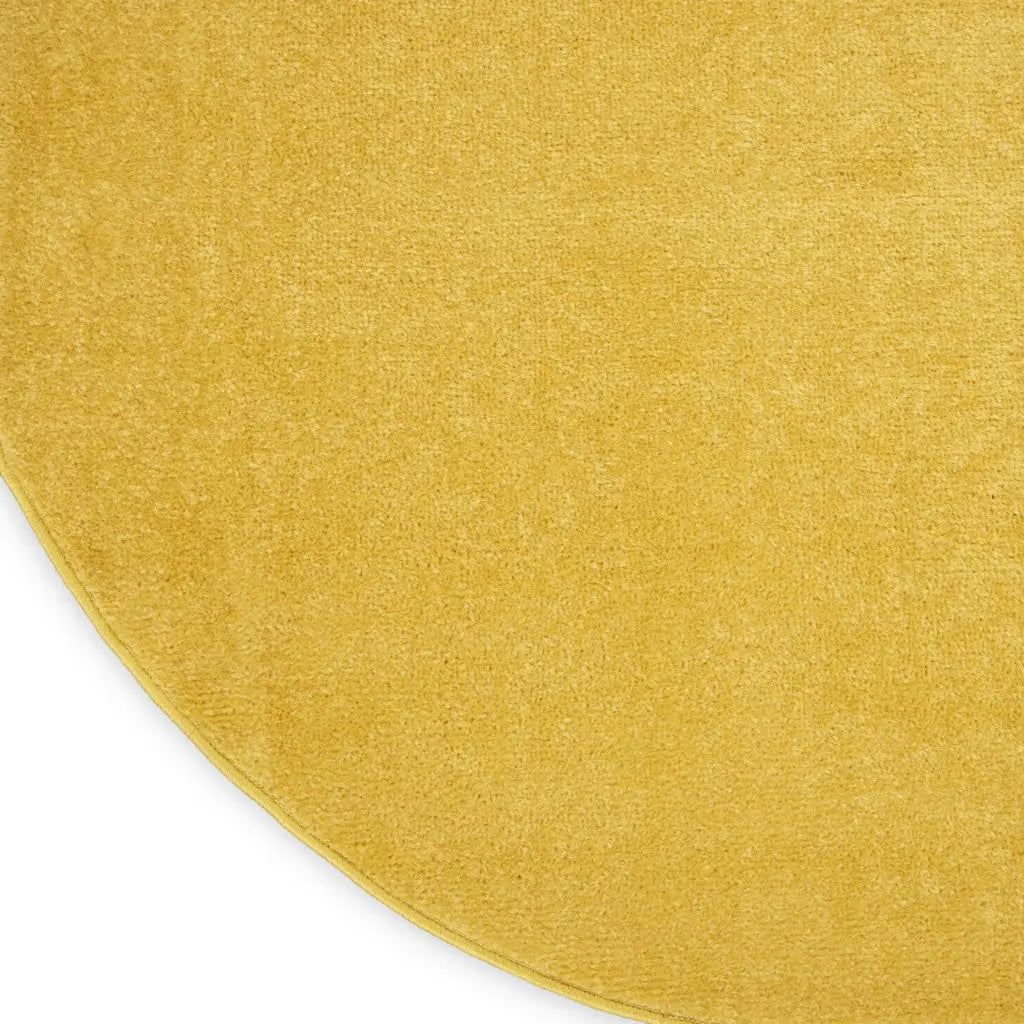 4' Yellow Round Indoor Outdoor Area Rug - GreatEagleInc