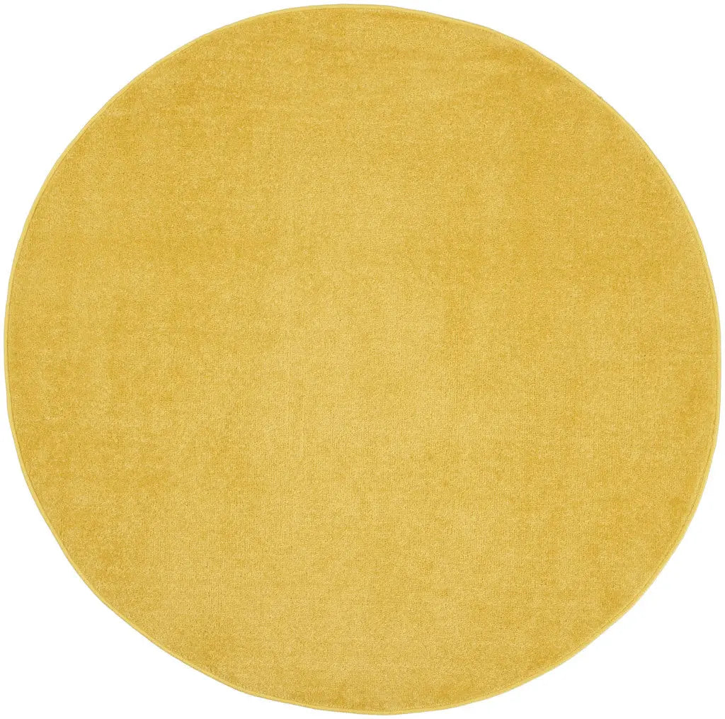 4' Yellow Round Indoor Outdoor Area Rug - GreatEagleInc