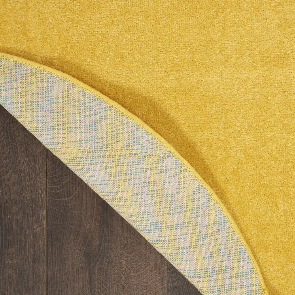 4' Yellow Round Indoor Outdoor Area Rug - GreatEagleInc