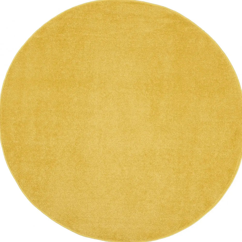 4' Yellow Round Indoor Outdoor Area Rug - GreatEagleInc