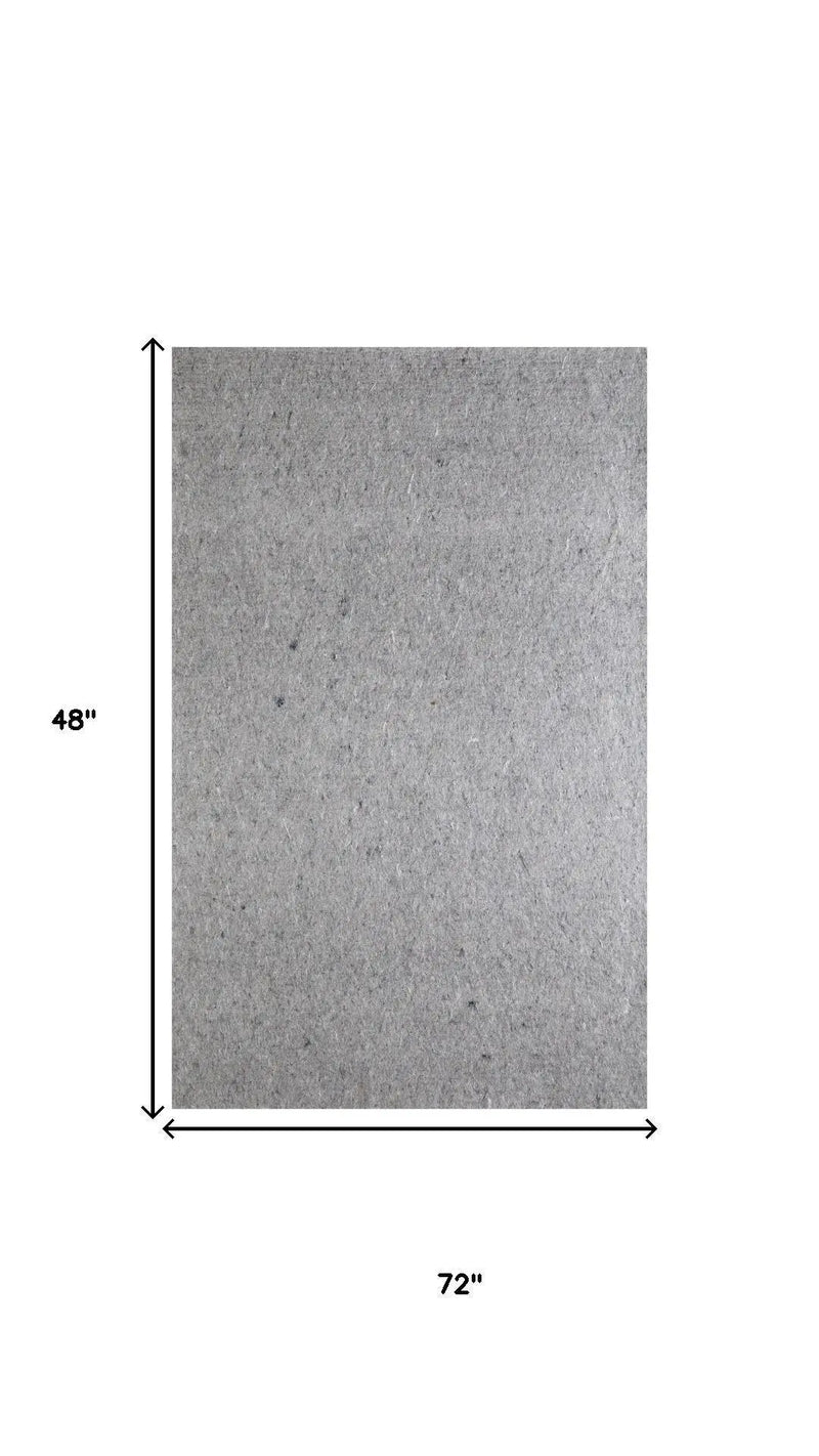4' x 6' Gray Non Slip Rug Pad Homeroots Home Decor