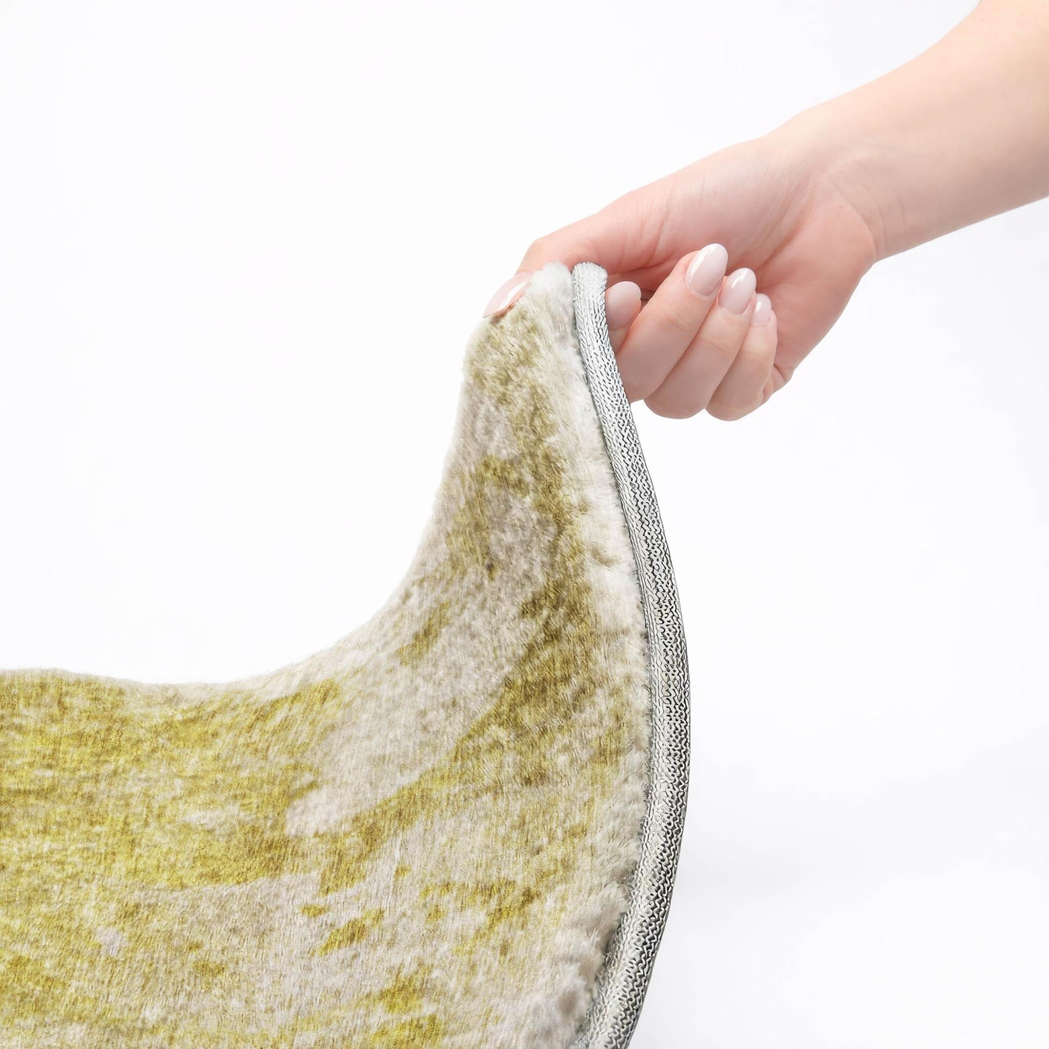 10' X 14' Gold And Beige Abstract Shag Washable Area Rug With UV Protection - Home & Garden