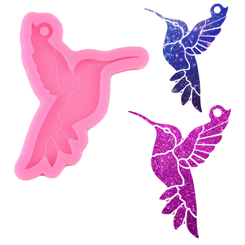 Creative Hummingbird Shape Silicone Mold Resin Keychain Casting Molds Resin Mold Silicone Self Defense Keychain