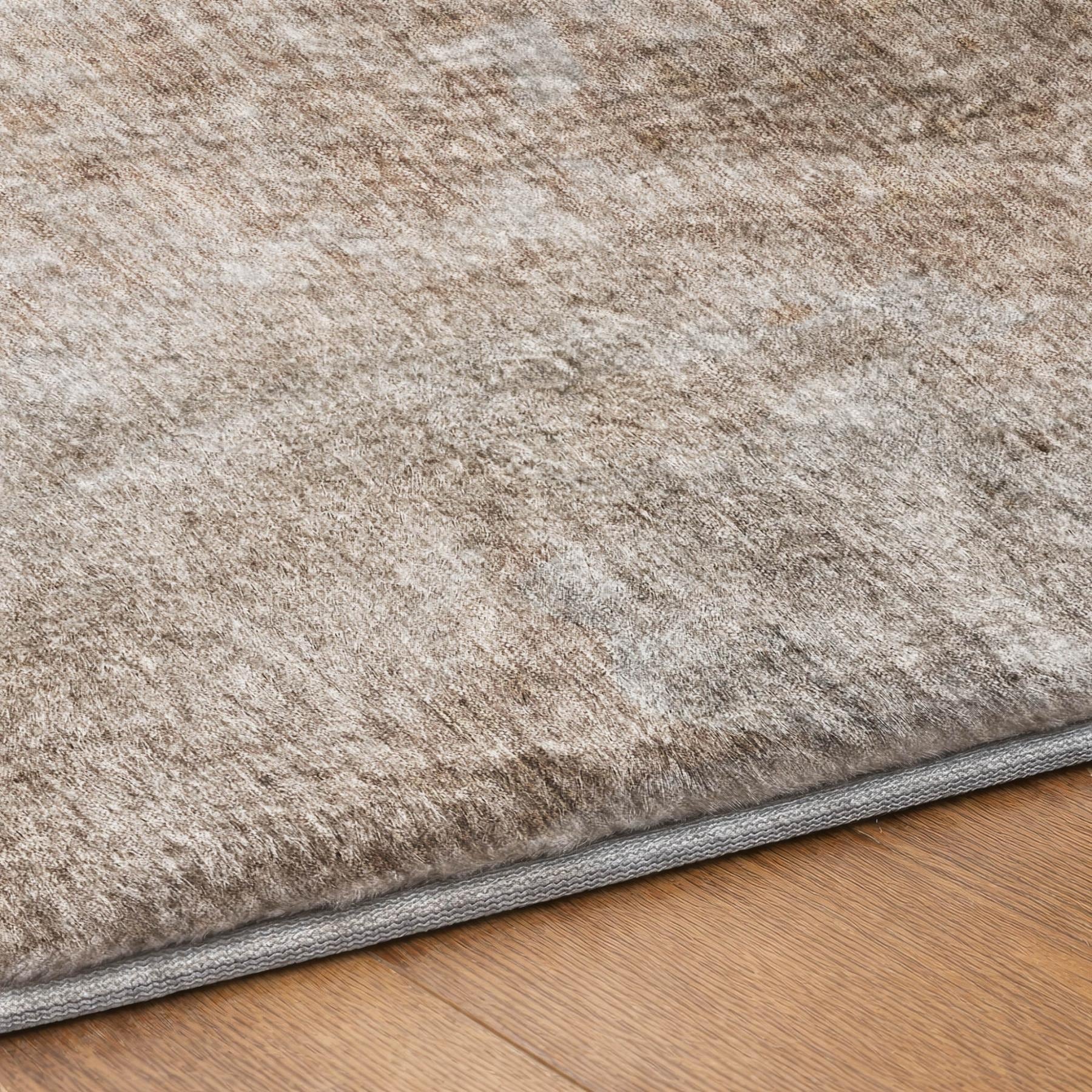 10' X 14' Brown And Beige Abstract Shag Washable Area Rug With UV Protection - Home & Garden