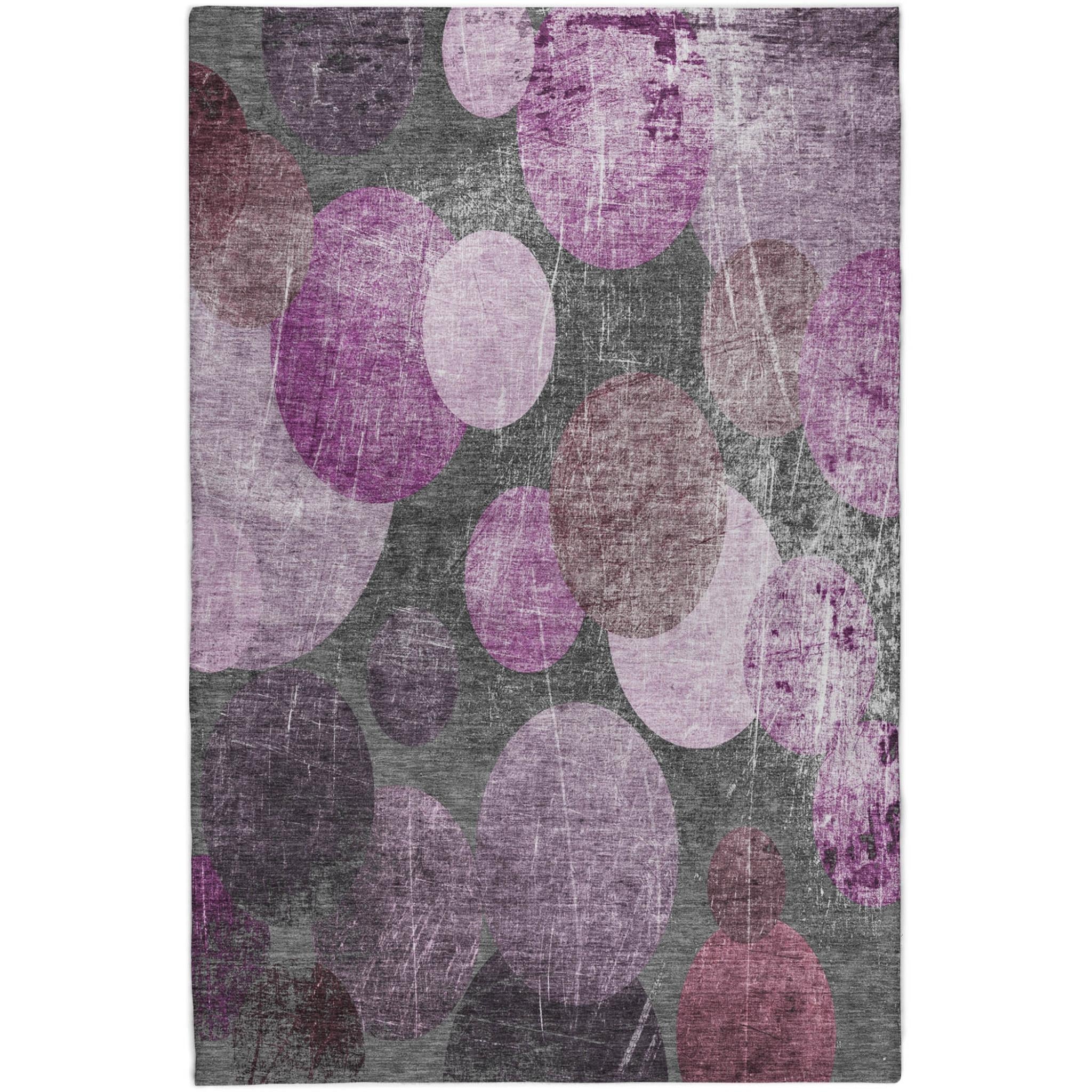 10' X 14' Red And Purple Geometric Shag Washable Area Rug With UV Protection - Home & Garden