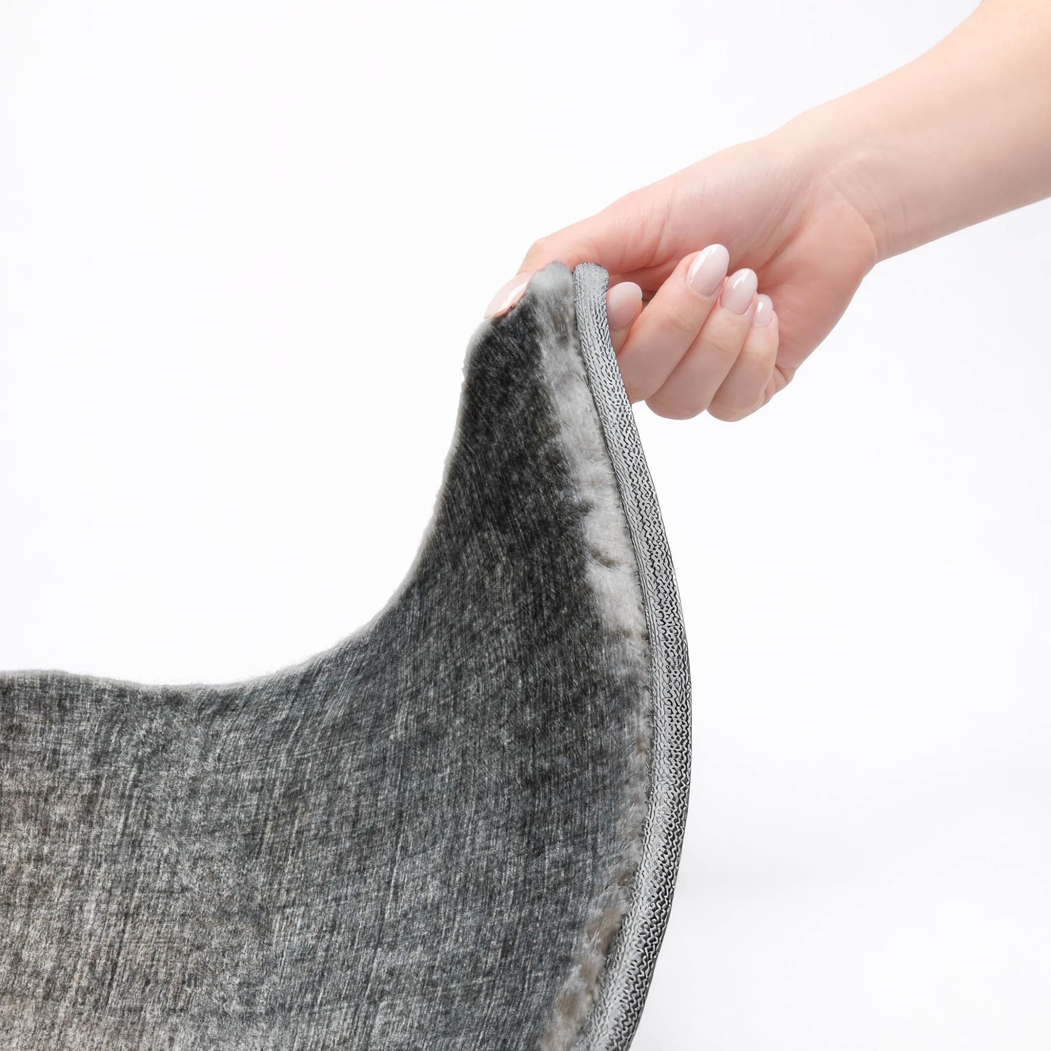 3' X 5' Gray And Charcoal Ombre Shag Washable Area Rug With UV Protection - Home & Garden