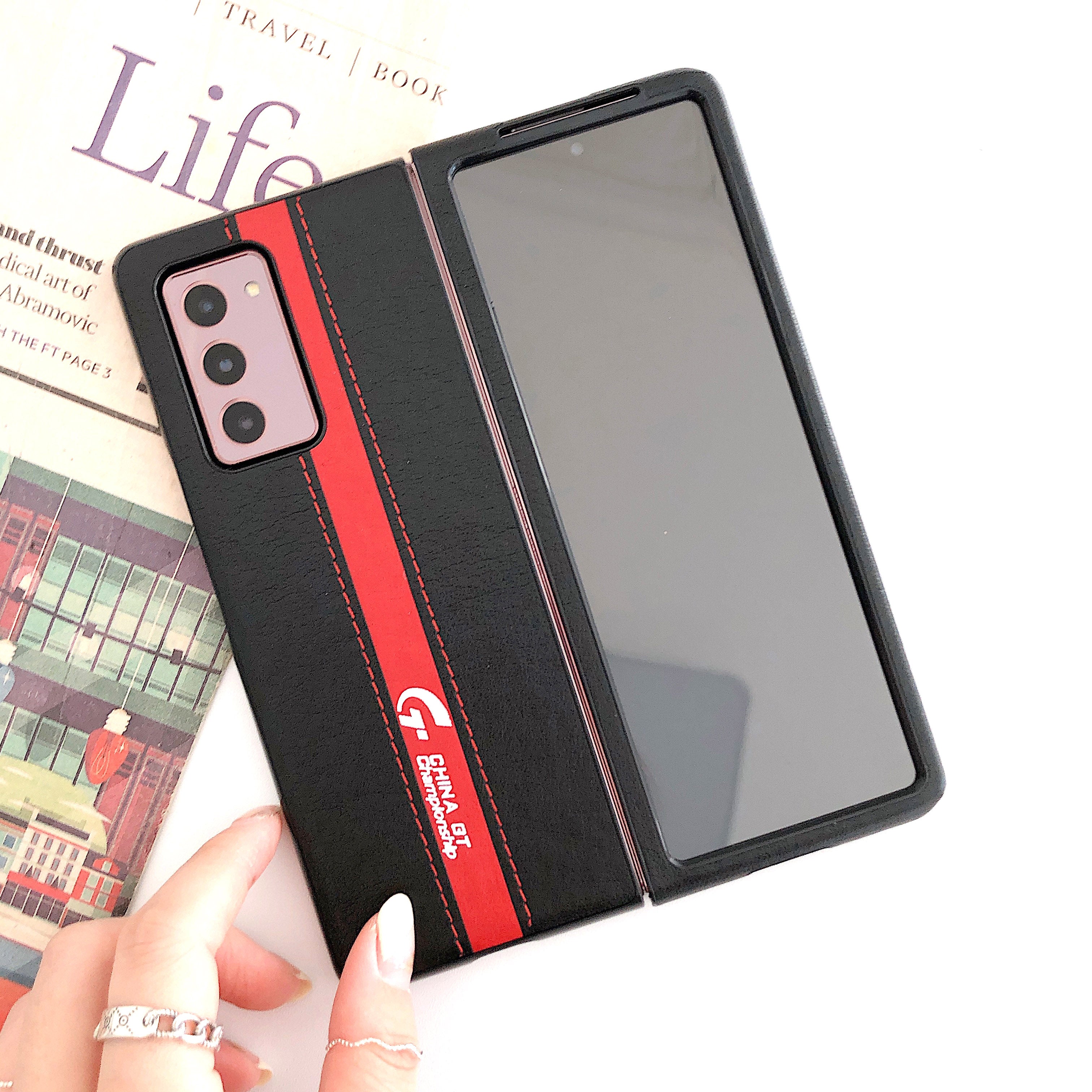 For Galaxy Z Fold 2 Case Case for Galaxy Z Fold2 5G front and back covered with leather Case For Galaxy Z Fold2 5G Case