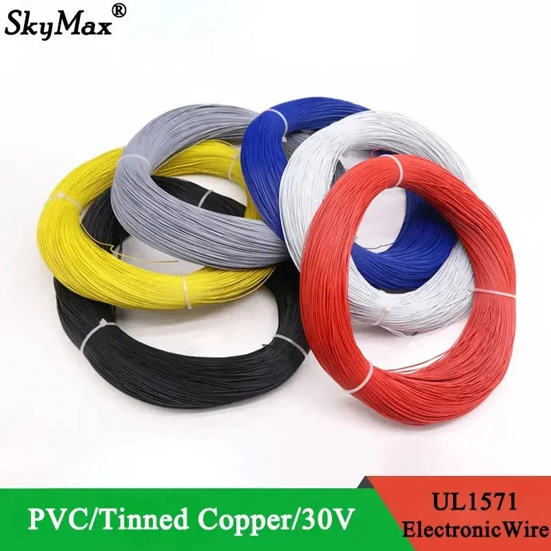 5/10/50M UL1571 Electronic Wire 32 30 28 26 24 22 20 18 16 AWG PVC Insulated Tinned Copper Environmental LED Line DIY Cord GreatEagleInc