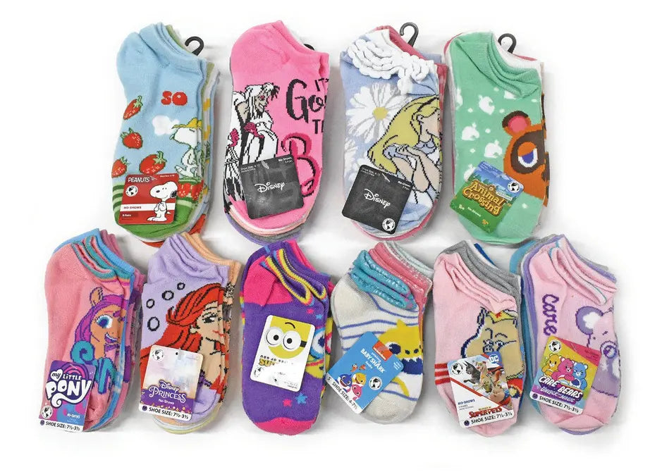 5-Pairs Licensed Assorted Kids' No-Show Socks Marquee Innovations
