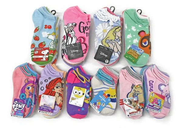 5-Pairs Licensed Assorted Kids' No-Show Socks Marquee Innovations