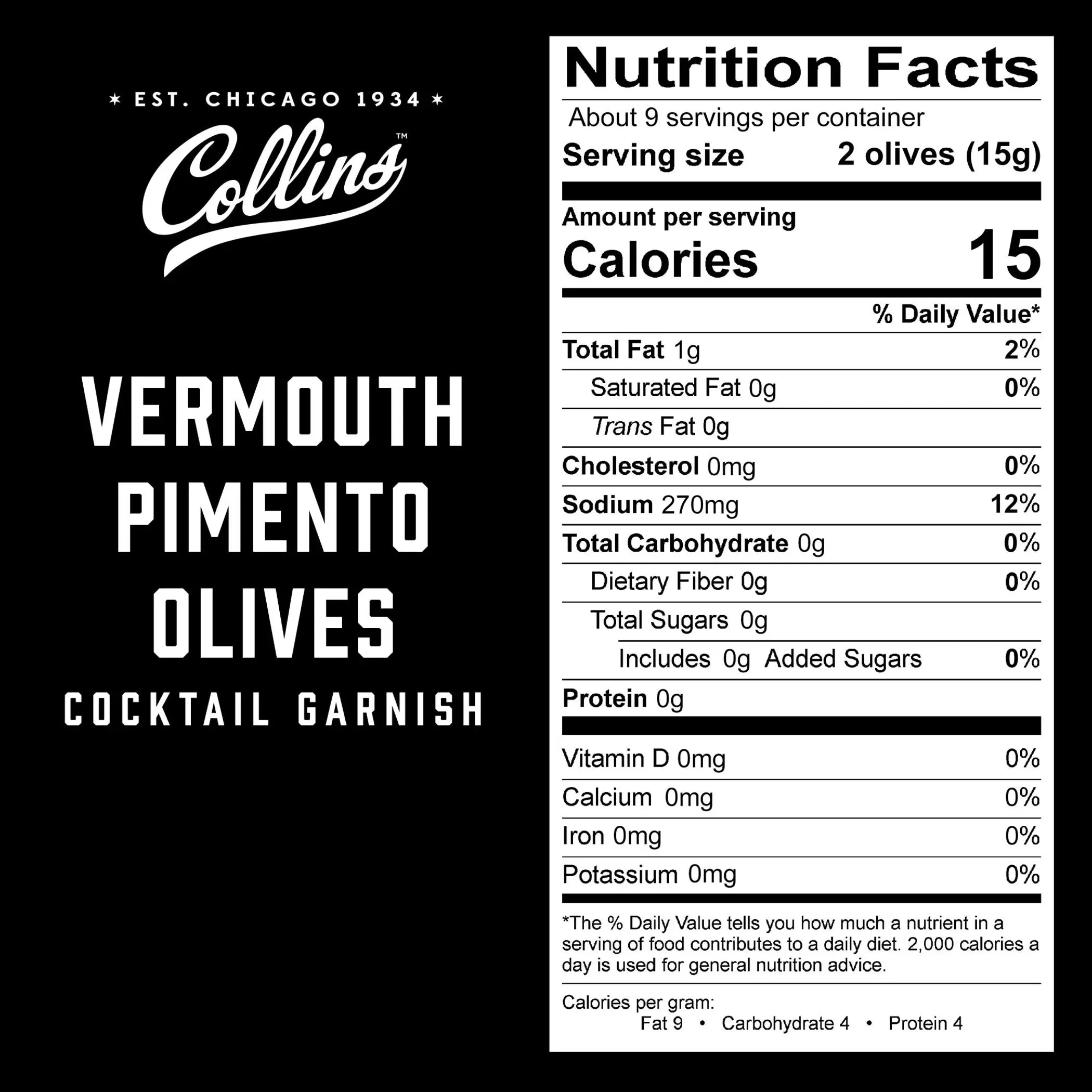 5 oz. Vermouth Martini Pimento Olives by Collins Collins Consumables