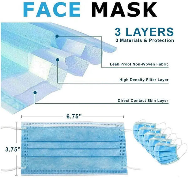 50-Pack Surgical 3-ply Mask Marquee Innovations