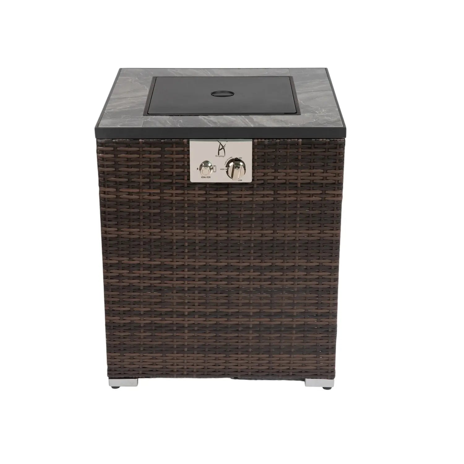 50000 BTU 24" Espresso Wicker Propane Rectangular Fire Pit Homeroots Outdoor