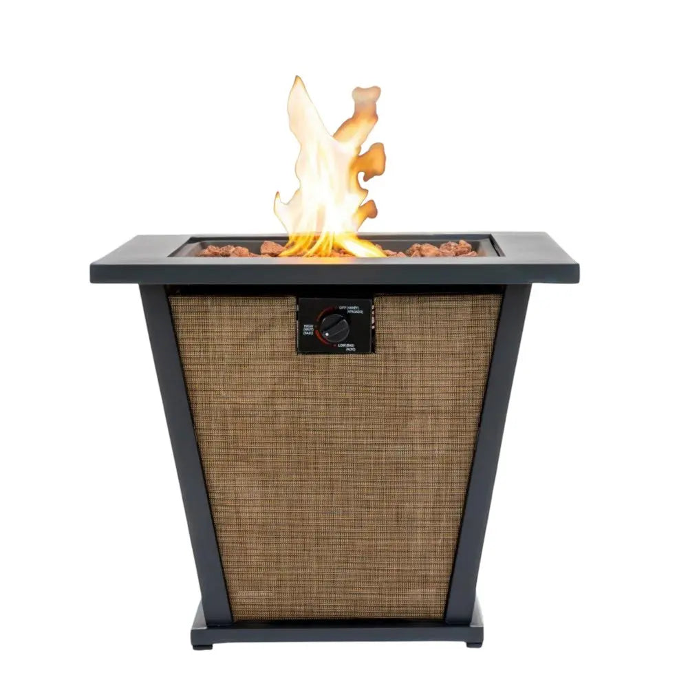 50000 BTU 28" Black Steel Propane Square Fire Pit With Cover Homeroots Outdoor